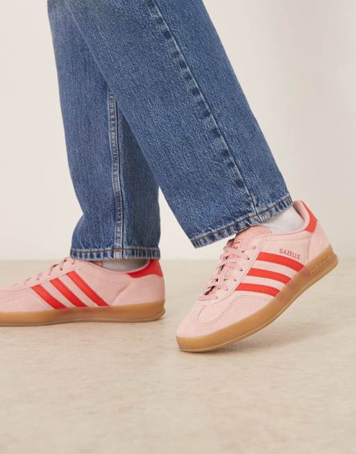 adidas Originals – Gazelle Indoor – Rosa och röda sneakers