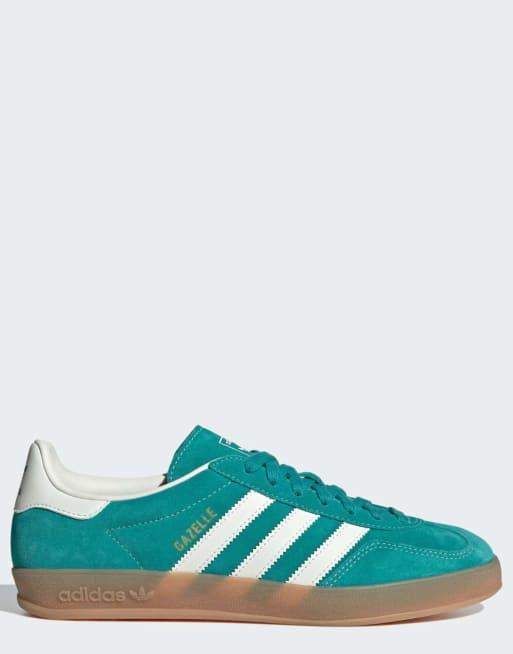 adidas Originals - Gazelle Indoor - Scarpe verde-azzurro puro / bianco sporco / oro