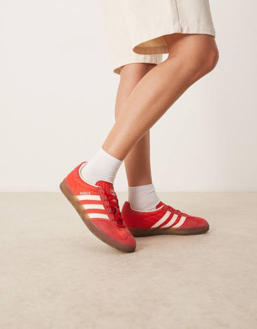 adidas Originals Gazelle indoor shoes in red / better scarlet / cream w