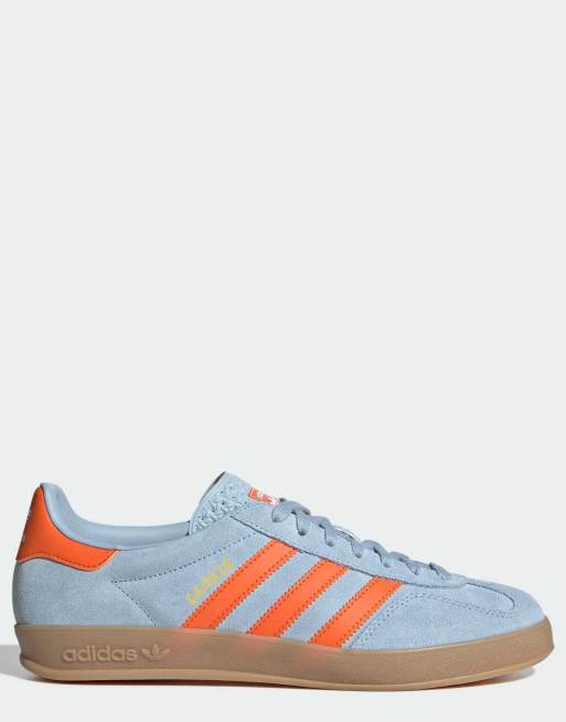 adidas Originals Gazelle indoor shoes in wonder blue and orange ASOS