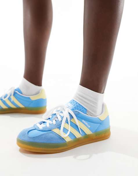 adidas Originals – Gazelle Indoor – Sneaker in Blau und Gelb mit Gummisohle - view 1