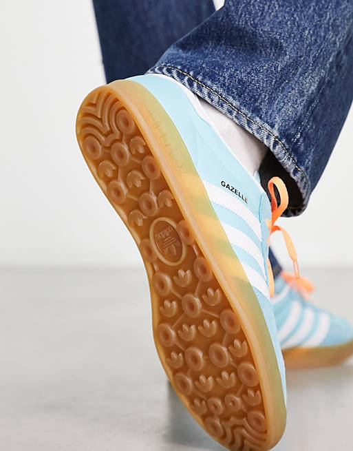 und LBLUE | Blau Gummisohle in – Indoor Originals Weiß mit ASOS – adidas - Gazelle Sneaker