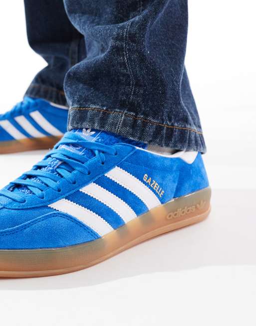 adidas Originals Gazelle Indoor Sneaker in Blau und WeiB