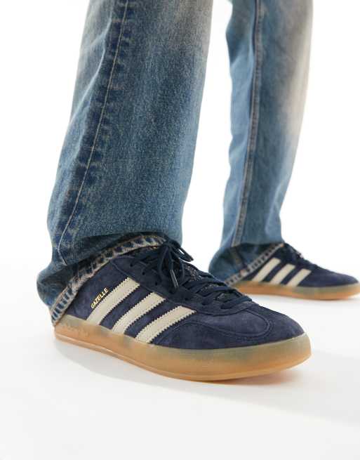 Adidas originals navy suede gazelle sneakers hotsell