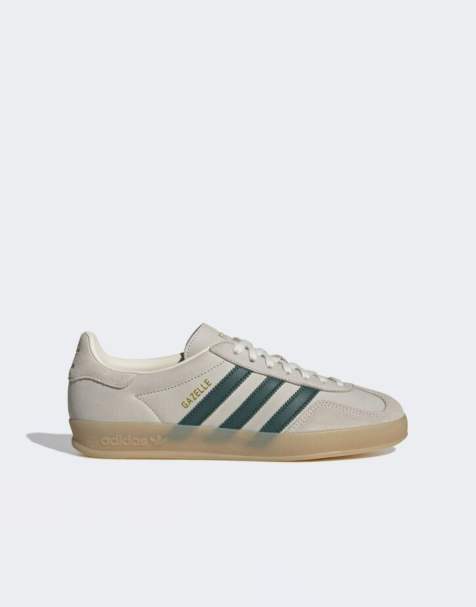 adidas Originals - Gazelle Indoor - Sneakers i cremehvid og grøn - view 1