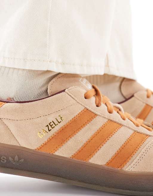 adidas Originals Gazelle Indoor sneakers in beige and brown