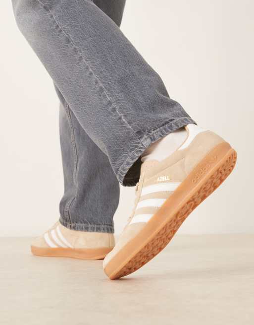 adidas Originals Gazelle Indoor sneakers in beige and white