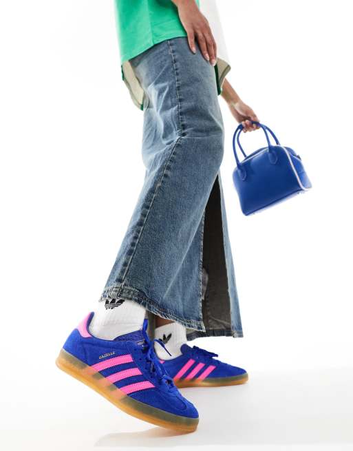 adidas Originals Gazelle Indoor sneakers in blue and pink ASOS