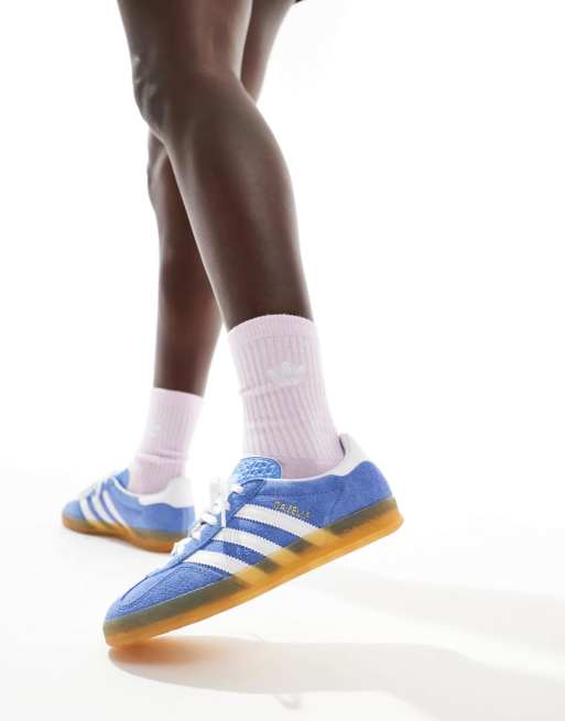 adidas Originals Gazelle Indoor sneakers in blue and white