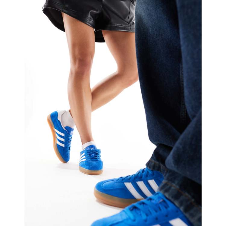 adidas Originals Gazelle Indoor sneakers in blue and white
