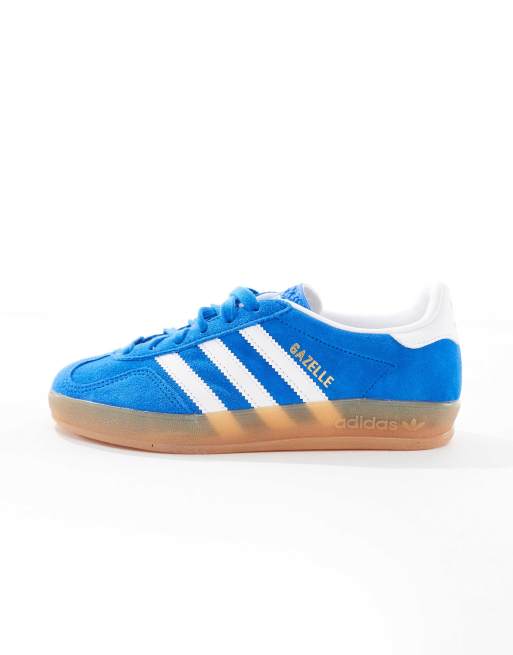 adidas Originals Gazelle Indoor sneakers in blue and white
