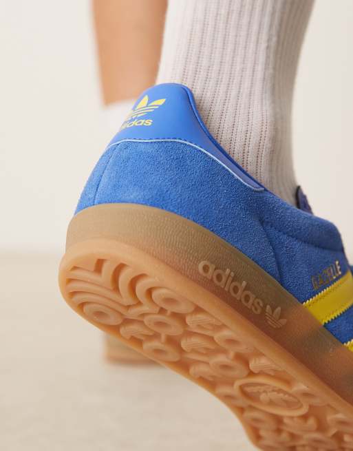 adidas Originals Gazelle Indoor sneakers in blue and yellow