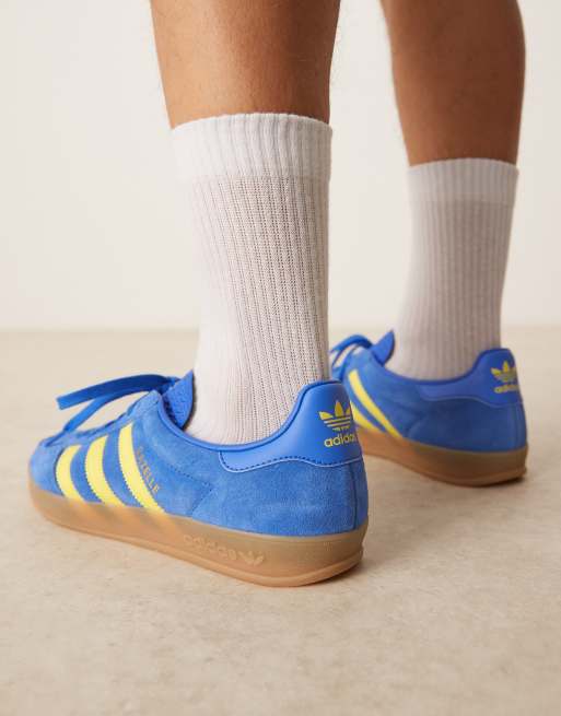 adidas Originals Gazelle Indoor sneakers in blue and yellow