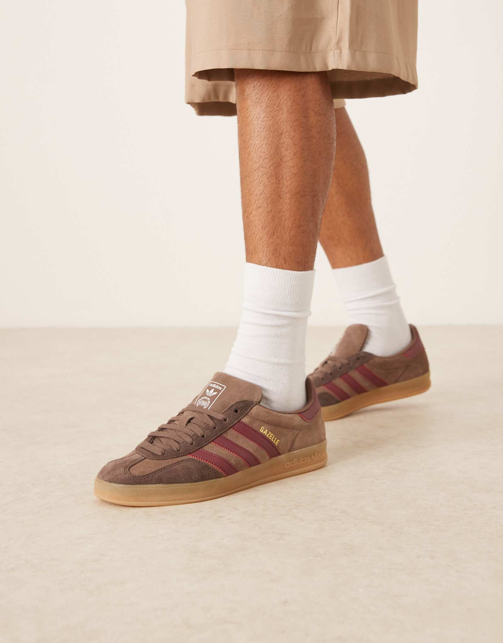 кроссовки adidas Originals Gazelle для помещений коричневого и бордового цветов