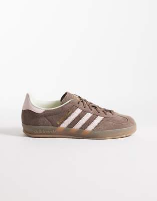 adidas Originals Gazelle Indoor sneakers in brown and pink