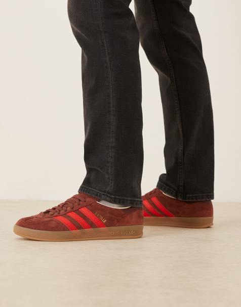 adidas Originals Gazelle Indoor sneakers in brown and red - view 1