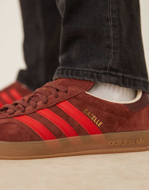adidas gazelle silver green womens adidas Gazelle Indoor Mens Lifestyle Shoes (Shadow Red/Green/Wonder White) main image 0