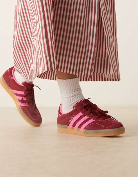 adidas Originals Gazelle Indoor sneakers in burgundy and pink - view 1