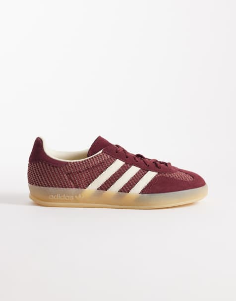 adidas Originals Gazelle Indoor sneakers in burgundy and white - view 1