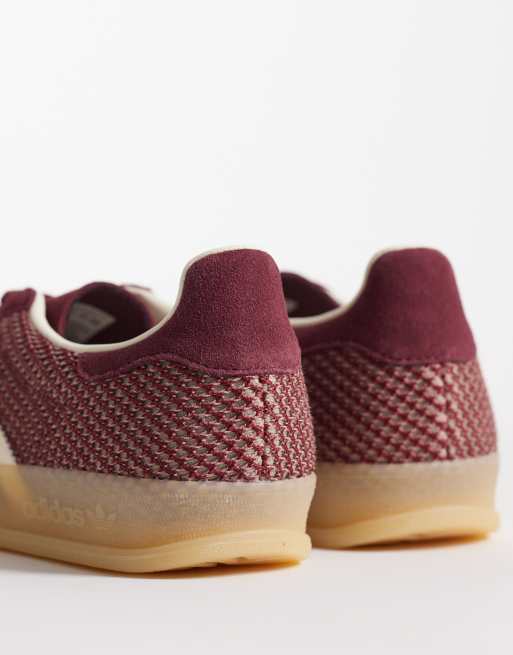 adidas Originals Gazelle Indoor sneakers in burgundy and white | ASOS