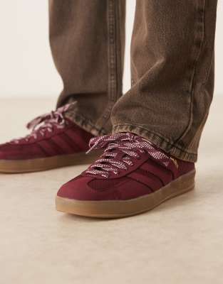 Adidas Originals Gazelle Indoor Sneakers In Burgundy