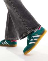 adidas Originals Gazelle Indoor sneakers in green and white