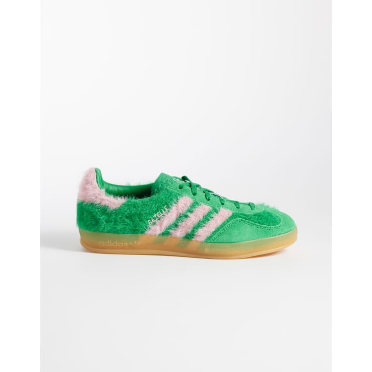 adidas Originals Gazelle Indoor sneakers in fluffy green and pink | ASOS