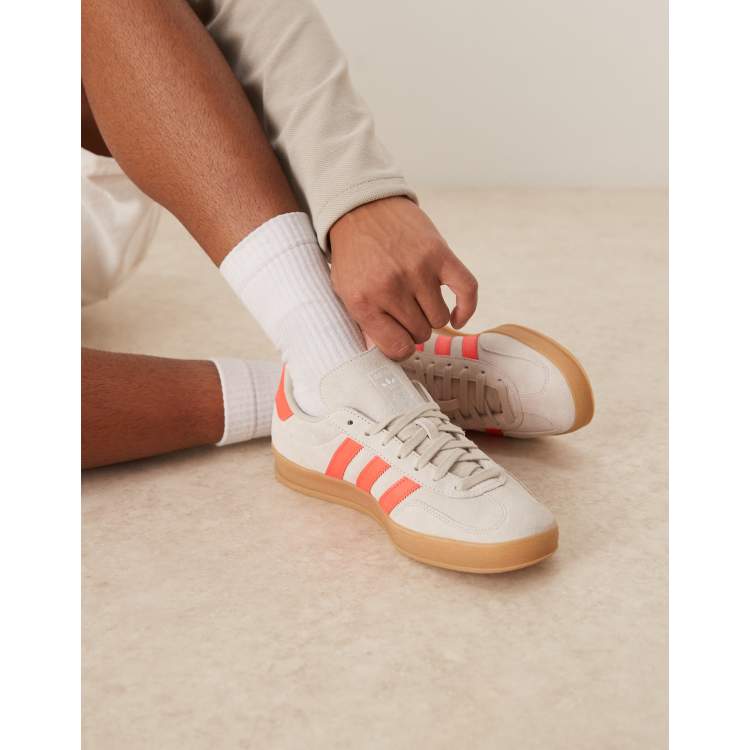 adidas Originals Gazelle Indoor sneakers in gray and red | ASOS