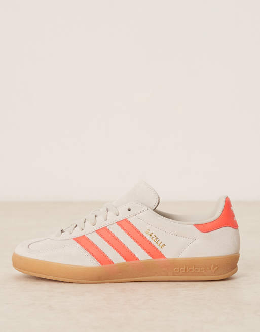 adidas Originals Gazelle Indoor sneakers in gray and red | ASOS