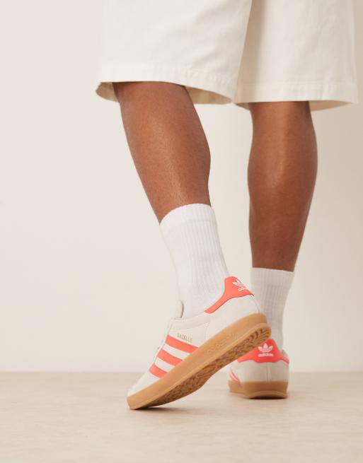 adidas Originals Gazelle Indoor sneakers in gray and red | ASOS