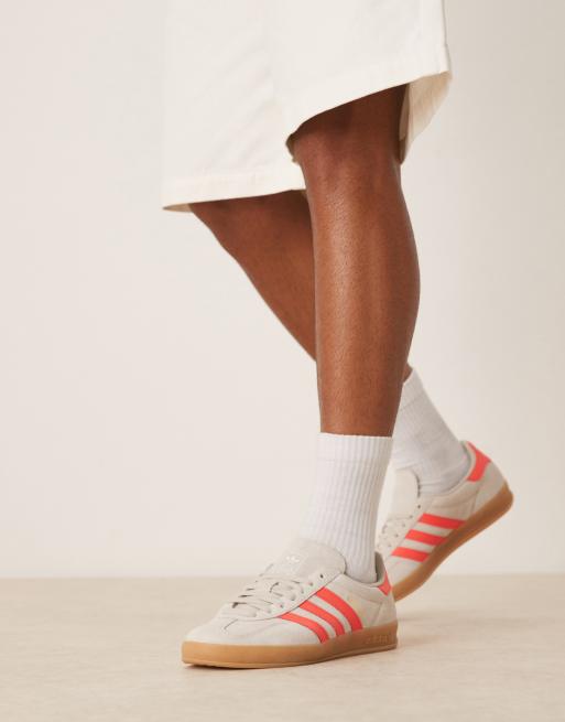 adidas Originals Gazelle Indoor sneakers in gray and red 