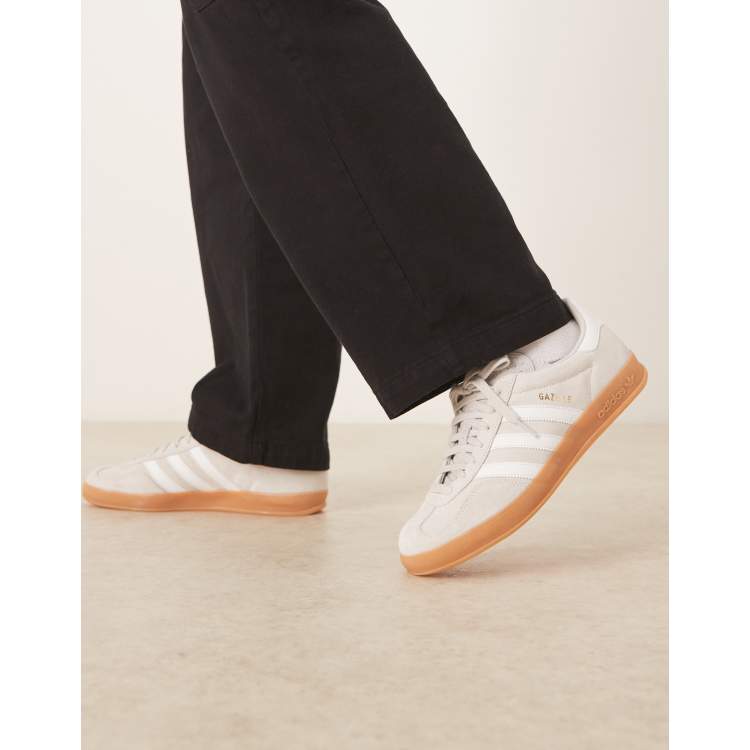 adidas Originals Gazelle Indoor sneakers in gray and white