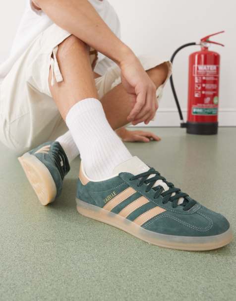adidas Originals Gazelle Indoor sneakers in green and beige - view 1