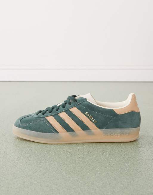 adidas Originals Gazelle Indoor sneakers in green and beige