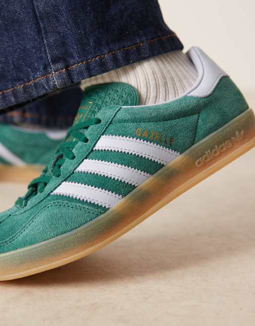 adidas Originals Gazelle indoor sneakers in green and light blue | ASOS