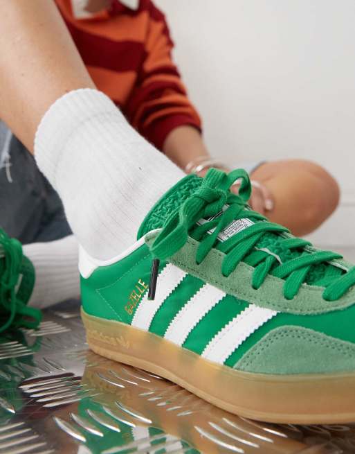 Adidas white green gazelle hotsell