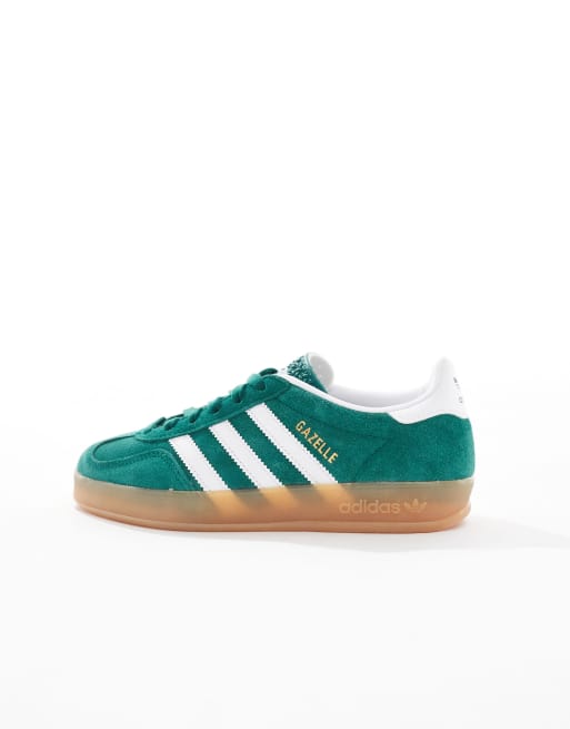 adidas Originals Gazelle Indoor sneakers in green and white