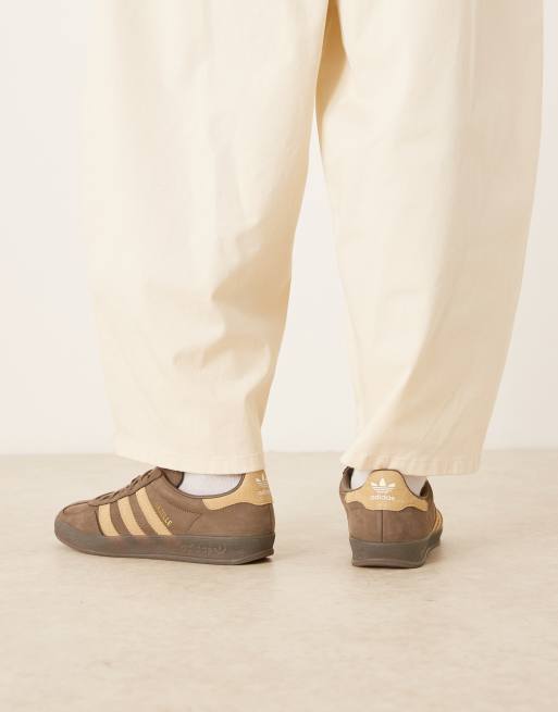 adidas Originals Gazelle Indoor sneakers in khaki and beige