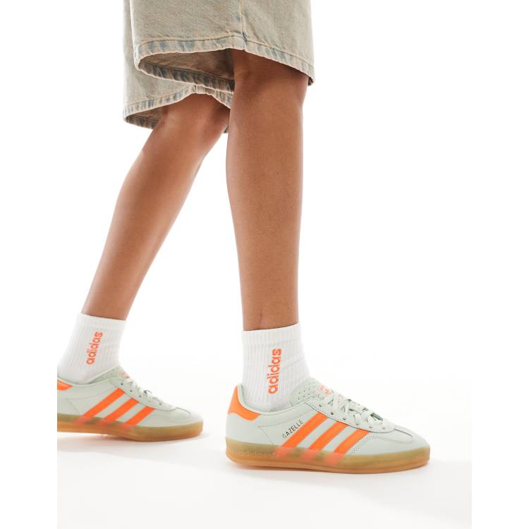 adidas gazelle silver green womens Hardies X Adidas Gazelle Orange/Green main image 1