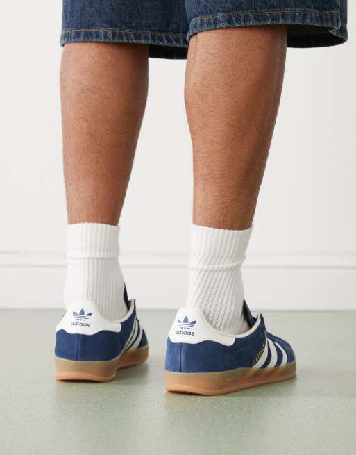 adidas Originals Gazelle Indoor sneakers in navy and white