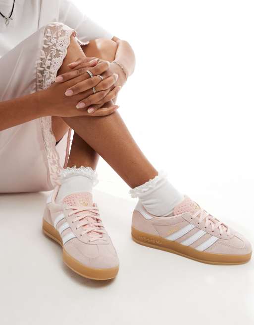 adidas Originals Gazelle Indoor sneakers in pink and white | ASOS