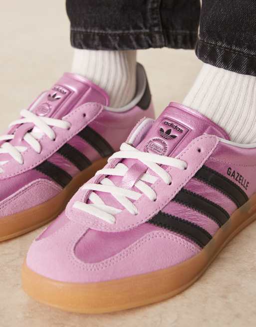 国内配送 adidas GAZELLE INDOOR W B.PINK /C.BLACK /C.PURPLE Adidas Gazelle Indoor Suede 'Black/Pink' - JH5667