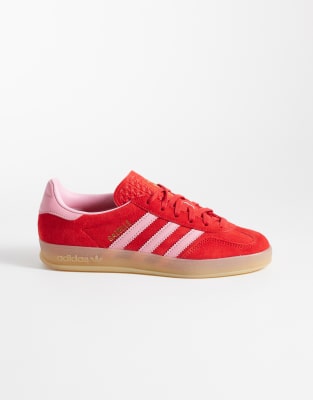 adidas Originals Gazelle Indoor sneakers in red and pink