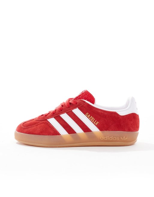 adidas Originals Gazelle Indoor sneakers in red and white