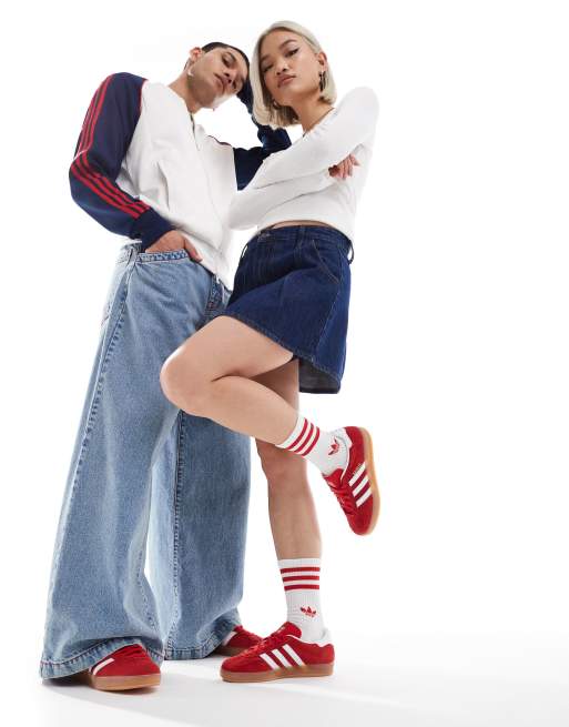 adidas Originals Gazelle Indoor sneakers in red and white