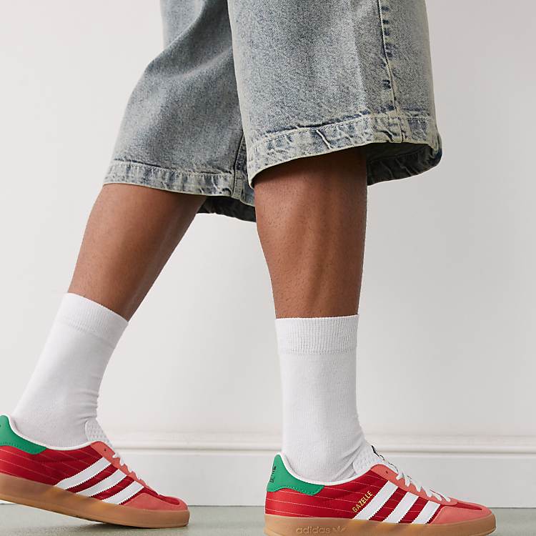 adidas gazelle silver green womens Adidas Gazelle Indoor 'Preloved Scarlet/Court Green' -Originally $120. – Unheardof Brand main image 1