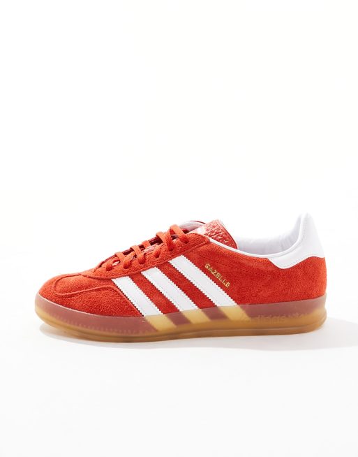 adidas Originals Gazelle Indoor sneakers in red with gum sole ASOS