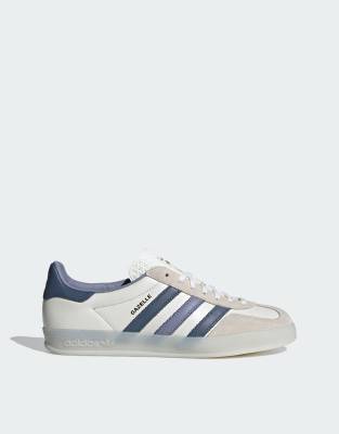 Gazelle Indoor sneakers in white and navy