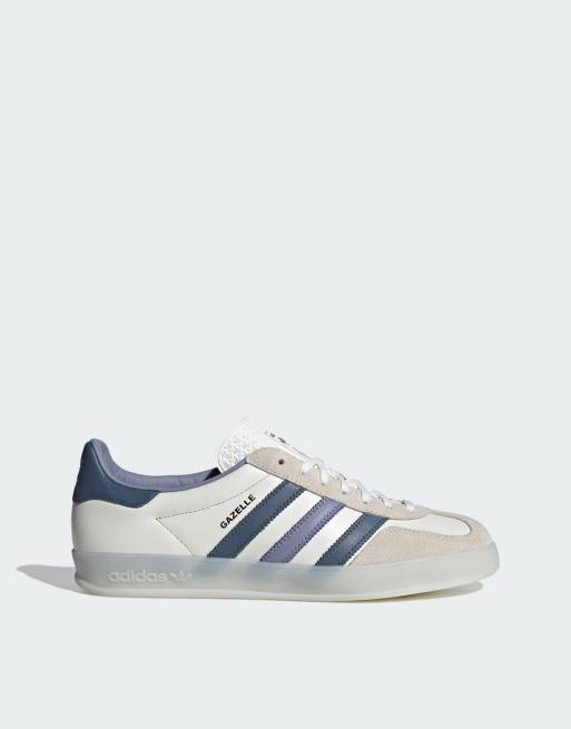 adidas Originals Gazelle Indoor sneakers in white and navy | ASOS