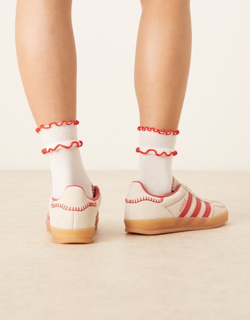 adidas Originals Gazelle indoor sneakers in white and red | ASOS
